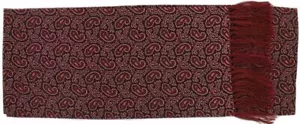 Michelsons of London Mens Small Paisley Silk Scarf - Burgundy - Picture 1 of 2