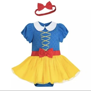 NWT Disney Store Snow White Baby Costume Bodysuit and Headband, Size 9-12 Months - Picture 1 of 3