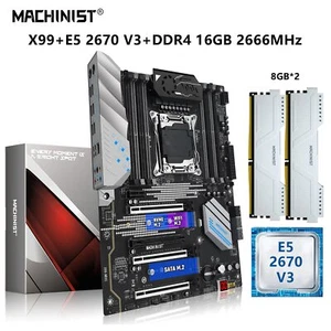 Placa madre X99 LGA 2011-3 Intel Xeon E5 2670 V3 CPU DDR4 RAM ATX NVME M.2 EE. UU. - Imagen 1 de 10