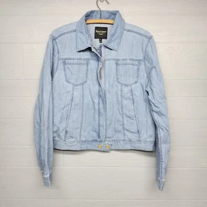 Juicy Couture Denim Chambray Bomber Jacket Womens Size XL NWT - Picture 1 of 10