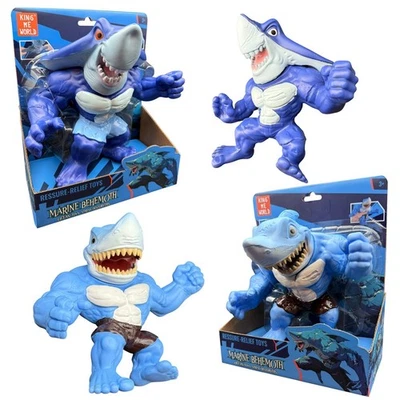 MOOSE ENTERPRISE 2x Stretchy Shark Figures Kids toy Boys Girls 21–27cm Stretch 45cm Fidget Mochi