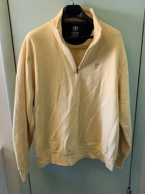 Izod Hombres Talla XXL 1/4 Cremallera Sudadera Polar Pullover Amarillo Bordado Foto 1 de 4