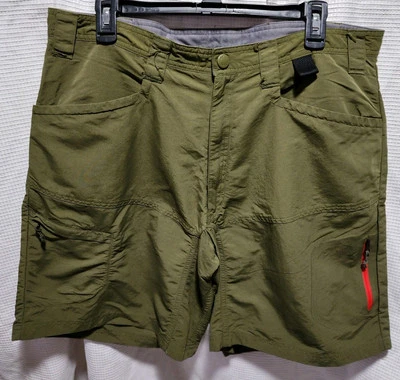 Shorts masculinos de náilon para carga/caminhada Cabela's com 2 bolsos com zíper tamanho oliva 38 - Imagem 1 de 4