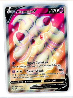 Alcremie V - 064/072 - Pokemon Shining Fates Sword Shield Full Art Rare Card NM - Image 1 of 2