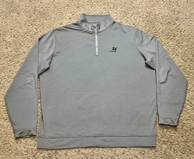 Peter Millar Perth Melange Performance Gale Gray 1/4 Zip Pullover Sz XL Kapalua - Image 1 of 4
