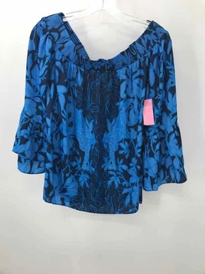 Blusa Floral Lilly Pulitzer Azul Talla Grande Usada Foto 1 de 3
