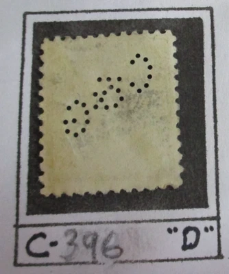 RAILROAD PERFIN  C-396  (C&G )  "COLLEGIATE CAP & GOWN Co.  CHAMPAIGN, IL" - Image 1 of 2