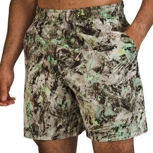 Lululemon Pace Breaker Linerless Short 7" Impulse Green Multi Men's Small EUC - Picture 1 of 11