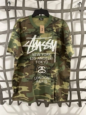 Новая камуфляжная футболка Stussy World Tour новая с бирками мужская L - Изображение 1 из 3