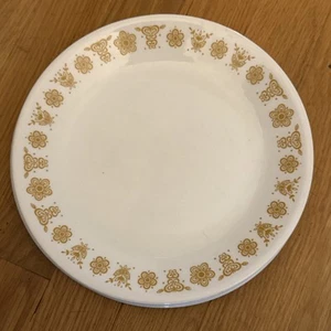 Set of 6 - Vintage Corning Corelle Luncheon Salad PLATES - Gold Butterfly, 8 ½" - Picture 1 of 6