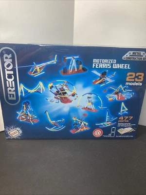 ERECTOR Motorized Ferris Wheel Set #8257 VTG Construction 477 Pieces NEW SEALED  - Image 1 of 3