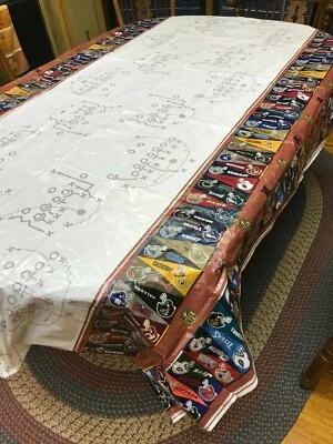 Football Plastic Tablecover Tailgate Superbowl NFL Party Zone 54x102 - Hallmark - Image 1 of 4