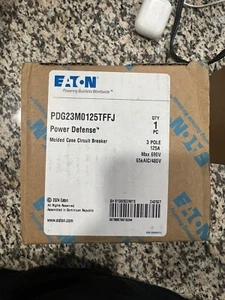 (1) EATON PDG23M0125TFFJ 3 phase 600v 125a 65K Cutler Hammer Circuit Breaker - Picture 1 of 3