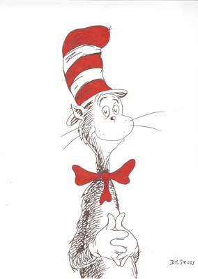 Dr. Seuss Dibujo CATO EN EL SOMBRERO Arte Original Firmado 🏅 Foto 1 de 4