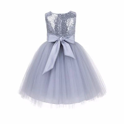 Lentejuelas Malla Flor Niña Vestidos Cumpleaños Boda Concurso Comunión Niño 124 Foto 1 de 4