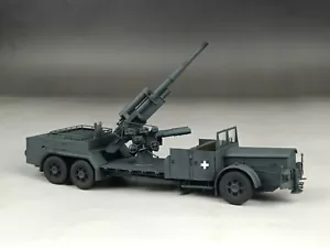 Modelo de camión antiaéreo AA alemán Vomag 7 de la Segunda Guerra Mundial construido 1/72 con 8,8 cm - Imagen 1 de 14