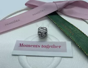 Pandora Sterling Silver Family Love Charm Retired 791039 Authentic Ale 925 - Picture 1 of 8