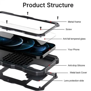 Outdoor iPhone13/12/14Promax Mini Ständer Handy Case Schutzhülle Metall Stoßfest - Bild 1 von 11