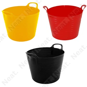 40L Heavy Duty Flexi Tub With Handle Bucket Tubs Storage home Laundry Horse Feed - Picture 1 of 22