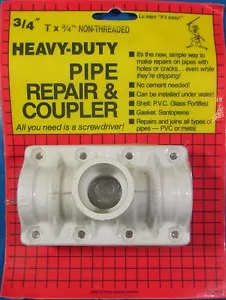 Lulu Pipe Repair, INC. T x 3/4" Non-Threaded Heavy Duty Pipe & Repair Coupler - Picture 1 of 2