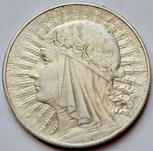 Polen 10 Zlotych 1933, Königin Jadwiga, Warschauer Münze, Polonia - Bild 1 von 2