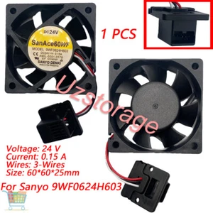 Cooling Fan For Sanyo 9WF0624H603 A90L-0001-0576 24V 0.15A 3-Wires 60*60*25mm - Picture 1 of 5