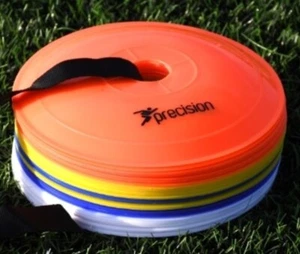 PRECISION PRO NEAR FLAT MARKERS FOOTBALL TRAINING CONES EQUIPMENT (Set of 40)   - Picture 1 of 12