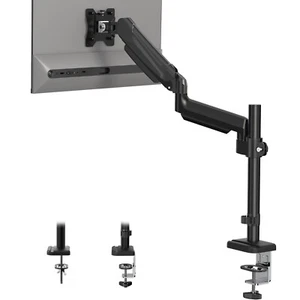 Single Monitor Desk Mount for 13 to 34 screens, Gas Spring Arm Stand with Pole - Picture 1 of 8