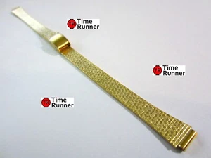 9mm Gold Tone Women's Mesh Watch Band Bracelet - Picture 1 of 4