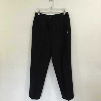 Pantalones rectos Spiegel negros de tiro alto, talla 12 Missy Foto 1 de 4