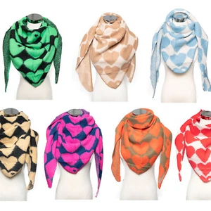 Sciarpa maglia sciarpa a maglia foulard triangolare sciarpa invernale foulard cuore motivo bicolore - Foto 1 di 24