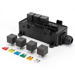 24V Car Fuse Holder 9-Way Fuse Relay Box With 7 × 5-Pin 40A Relays and 9 × Fuses - Picture 1 of 5