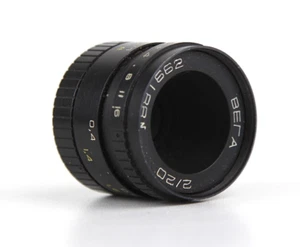 Soviet VEGA-73 lomo 2/20mm USSR Openar Tevidon Movie lens M25 C-mount - Picture 1 of 5