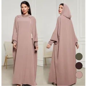 Abaya Gebetskleid Islamisches Kleid ideal für Hijab Kopftuch Khimar Niqab Robe - Bild 1 von 14