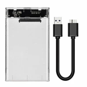 USB 3.0 to 2.5 inch SATA HDD Hard Disk Drive External Enclosure Transparent Case - Picture 1 of 8