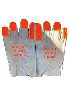 Magid Hi-Viz Watch Your Hands Goatskin Leather Driver Glove 1 Pair Large - Picture 1 of 4