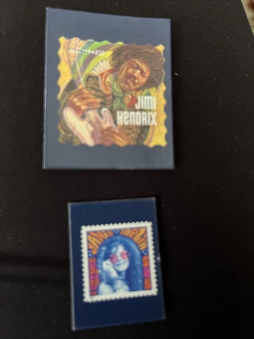 Janis Joplin/Jimi Hendrix Stamp Magnet Official USPS Issue Post Office Cover