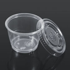 50Pc Disposable Transparent Plastic Chutney Cups Food Container Storage Box +Lid