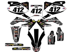2006-2007 CRF 250 R PODIUM Black Senge Graphics Kit Compatible with Honda - Picture 1 of 10