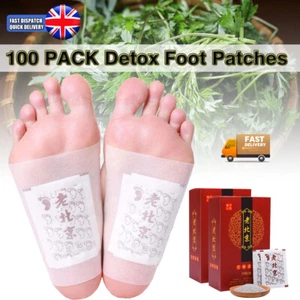 100 Pack Detox Foot Patches Pads Body Toxins Feet Slimming Deep Cleansing Herbal - Picture 1 of 13