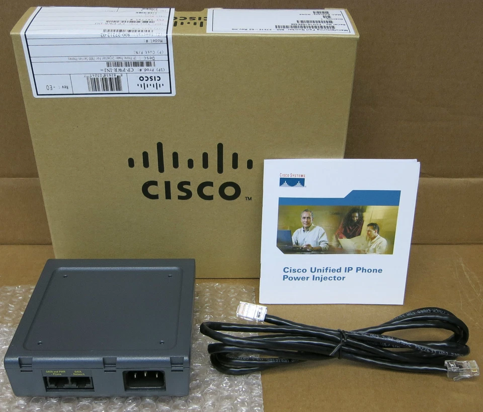 Nuevo inyector de alimentación de teléfono IP Cisco CP-PWR-INJ= para teléfono serie 7900 800-27212-02