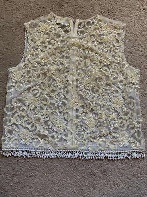 woman’s vintage 1970’s hand-beaded w/sequins & Faux pearls,Royal India Tailors - Image 1 of 4