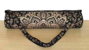 10 x schwarz goldene Yogamatte Tragetasche Hippie Mandala Baumwolle mit Schultergurt - Bild 1 von 12