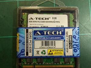 A-Tech 4GB (2x2GB) DDR2 PC2-5300 200-Pin Laptop RAM Memory - Picture 1 of 2