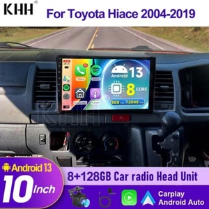 8+128GB Carplay Car Stereo Radio Android 13 For Toyota Hiace 2004-19 GPS Nav+CAM - Picture 1 of 20