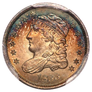 1833 LM-10 H10C Capped Bust Half Dime PCGS MS65 - Picture 1 of 3
