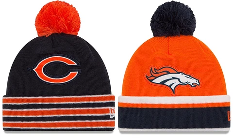 (New Era) NFL Team Relation Knit Beanie Cap Cuffed Winter Ball Pom Hat Cover