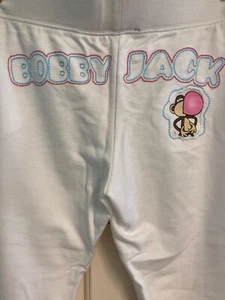 y2K Bobby Jack White Bubblegum Monkey Capri Sweat Pants (Kids XL 16) - Picture 1 of 9