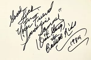ERNEST MORRISON Sunshine Sammy Autographed Signed 4"x 6" INDEX CARD OUR GANG - Picture 1 of 6