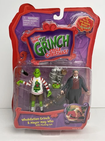 2000 The Grinch Stole Christmas MOC 4" Whobilation Grinch Mayor Who Playmates Cover